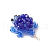 3D Electroplate Glass Seed Beaded Tortoise Pendants PALLOY-MZ00674-02-3
