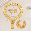 Iron Wide Chain Bracelets & Earrings & Necklaces Sets for Women QH8288-2