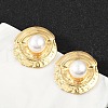 304 Stainless Steel ABS Plastic Pearl Stud Earrings for Women EJEW-U046-11G-1