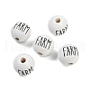 Spray Painted Wood European Beads WOOD-F017-09A-1