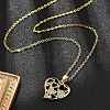 Brass Micro Pave Clear Cubic Zirconia Heart Pendant Necklaces for Women NJEW-R027-01G-01-3