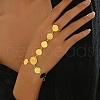 Elegant Brass Hollow Carved Gold Coin Ladies Finger Rings Bracelets for Women UW1088-1