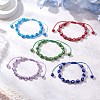 Lampwork Evil Eye Beads Braided Bead Bracelets for Men Women BJEW-MZ00160-1