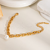 Stainless Steel Initation Pearl Round Bead Charm Bracelets BT3427-1