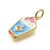Brass Enamel Pendants KK-P295-03G-2