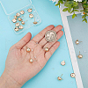 BENECREAT 20Pcs Brass Half Round Stud Earring Findings KK-BC0008-81-3