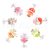 60Pcs 6 Colors Transparent Resin Pendants RESI-CJ0002-09-3