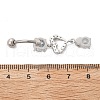 Alloy Crystal Rhinestone Dangle Curved Barbell Belly Rings AJEW-R007-04P-01-5