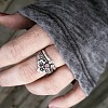 Tibetan Style Alloy Rhinestone Finger Rings FS-WG48FD4-02-2