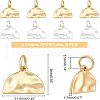 SUPERFINDINGS 8Pcs 2 Colors Brass Hammered Semi Circle Charms KK-FH0002-55-2