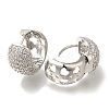 Rack Plating Brass Micro Pave Cubic Zirconia Hoop Earrings EJEW-H016-13P-04-2