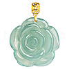 Flower Natural Jade Pendant 925 Sterling Silver Chain Necklaces for Women FS-WGE521C-01-5