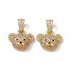 Brass Micro Pave Cubic Zirconia Pendants KK-B061-10G-2