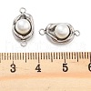 304 Stainless Steel Pave ABS Pearl Connector Charms STAS-S131-01P-3