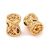 Brass Micro Pave Clear Cubic Zirconia Beads KK-S389-18G-2