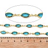 Brass Glass Horse Eye Link Chains CHC-R001-03G-04-2