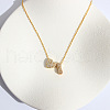 Heart Initial Brass Micro Pave Clear Cubic Zirconia Pendant Necklaces FS-WG89C2E-09-1