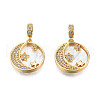 Brass Micro Pave Clear Cubic Zirconia Pendants KK-N233-400-2