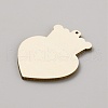 Single Face Printed Heart Wood Big Pendants WOOD-CJC0011-07B-2