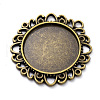 Tibetan Style Alloy Pendant Cabochon Settings PALLOY-P224-03AB-2
