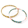 2Pcs 2 Styles Fashionable Japanese Tila Glass Seed Beads Stretch Nracelets for Women XJ9404-2-2