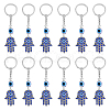 DICOSMETIC 12Pcs Hamsa Hand with Evil Eye Alloy Rhinestones Keychains KEYC-DC0001-25-1