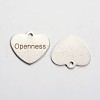 Non-Tarnish Stainless Steel Heart Pendants STAS-L165-C11-2