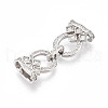 925 Sterling Silver Micro Pave Clear Cubic Zirconia Fold Over Clasps STER-T008-01P-2