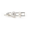 Brass Micro Pave Clear Cubic Zirconia Fold Over Clasps KK-R222-04S-1