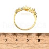 Brass Micro Pave Clear Cubic Zirconia Cuff Rings for Women RJEW-H247-12G-5