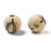 Halloween Printed Schima Wood European Beads WOOD-G023-07D-2
