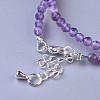 Natural Amethyst Beaded Necklaces NJEW-K114-A-A21-3