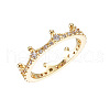 Crown Brass Micro Pave Clear Cubic Zirconia Finger Rings for Women FS-WG9962F-07-2