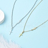 2Pcs 2 Colors Cross 304 Stainless Steel Pendant Necklaces for Women NJEW-JN05200-1