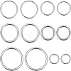 SUNNYCLUE 12Pcs 6 Styles 304 Stainless Steel Linking Rings FIND-SC0010-50-1