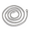 Non-Tarnish 201 Stainless Steel Box Chain Necklace STAS-S105-JN929-1-50-2