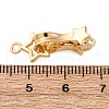 Brass Micro Pave Clear Cubic Zirconia Interlocking Clasps KK-C075-27G-3