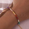 Faceted Round Natural Amethyst & Aquamarine & Apatite & Citrine & Carnelian Beaded Bracelets GF6950-2