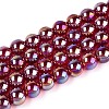 Electroplate Transparent Glass Beads Strands GLAA-T032-T8mm-AB20-1