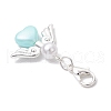 Heart Angel ABS Plastic & Acrylic Imitation Pearl Pendant Decorations HJEW-JM03160-02-5