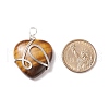 Natural Tiger Eye Pendants PALLOY-JF01663-04-4