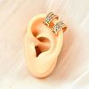 Brass Micro Pave Clear Cubic Zirconia Cuff Earrings EJEW-F370-03G-2