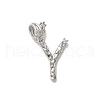 Rack Plating Brass Micro Pave Cubic Zirconia European Dangle Charms KK-L210-015P-Y-1