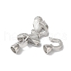 Rack Plating Brass Micro Pave Clear Cubic Zirconia Fold Over Clasps KK-A222-11P-2