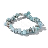 Natural Larimar Beaded Stretch Bracelets X-BJEW-JB02680-01-7