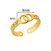 Personality Special-Interest 304 Stainless Steel Cuff Rings for Women FS-WG32BFC-06-3