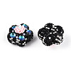 Flower Shape Polymer Clay Rhinestone Beads CLAY-U023-01I-2