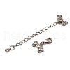 Brass Micro Pave Clear Cubic Zirconia Chain Extender KK-A214-35P-2