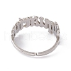 304 Stainless Steel Constellation Open Cuff Ring for Women RJEW-C035-01B-P-3