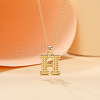 Alloy Textured Initial Pendant Necklaces FS-WG9837C-08-1